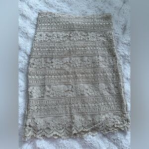 Adiva Cream Lace Pencil Skirt